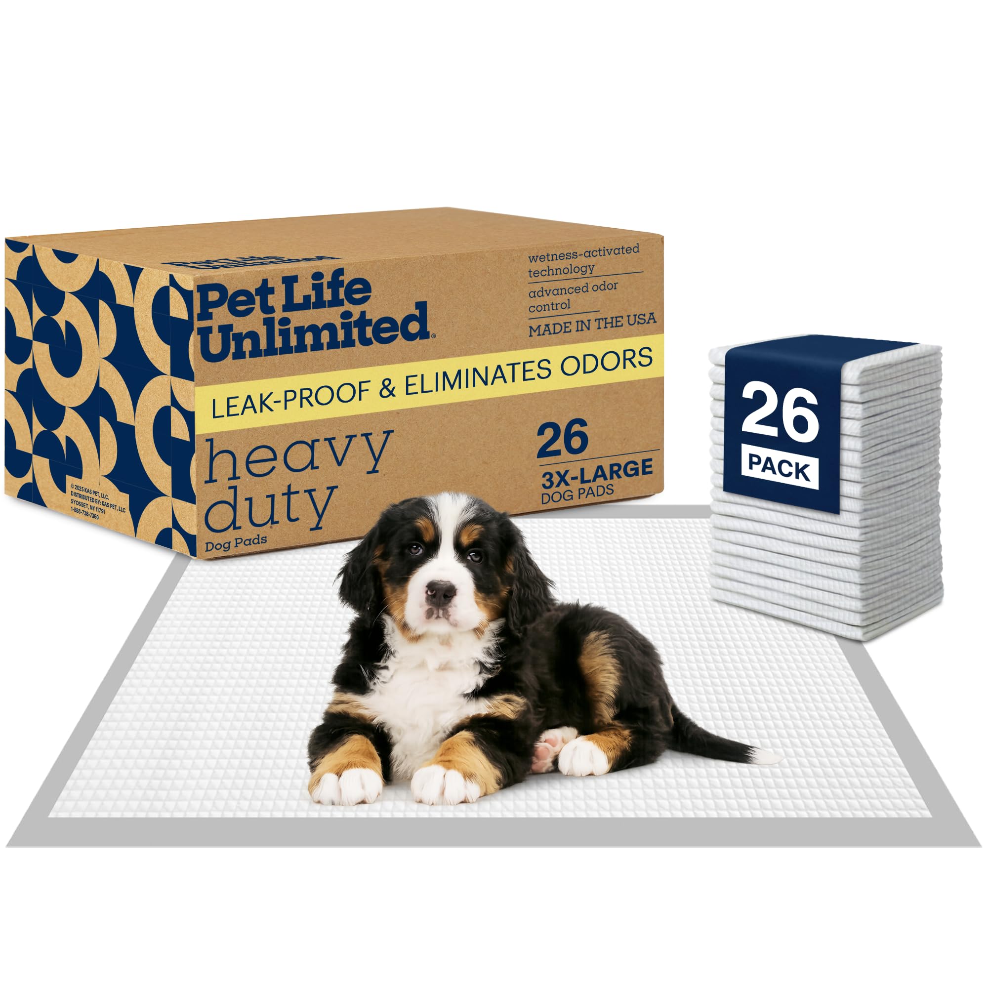 Pet Life Unlimited Heavy Duty Triple Extra Large Puppy Pads – 36" x 36", 26 Count (3XL) | Dog Training Pads with Odor Controlling Wetness-Activated