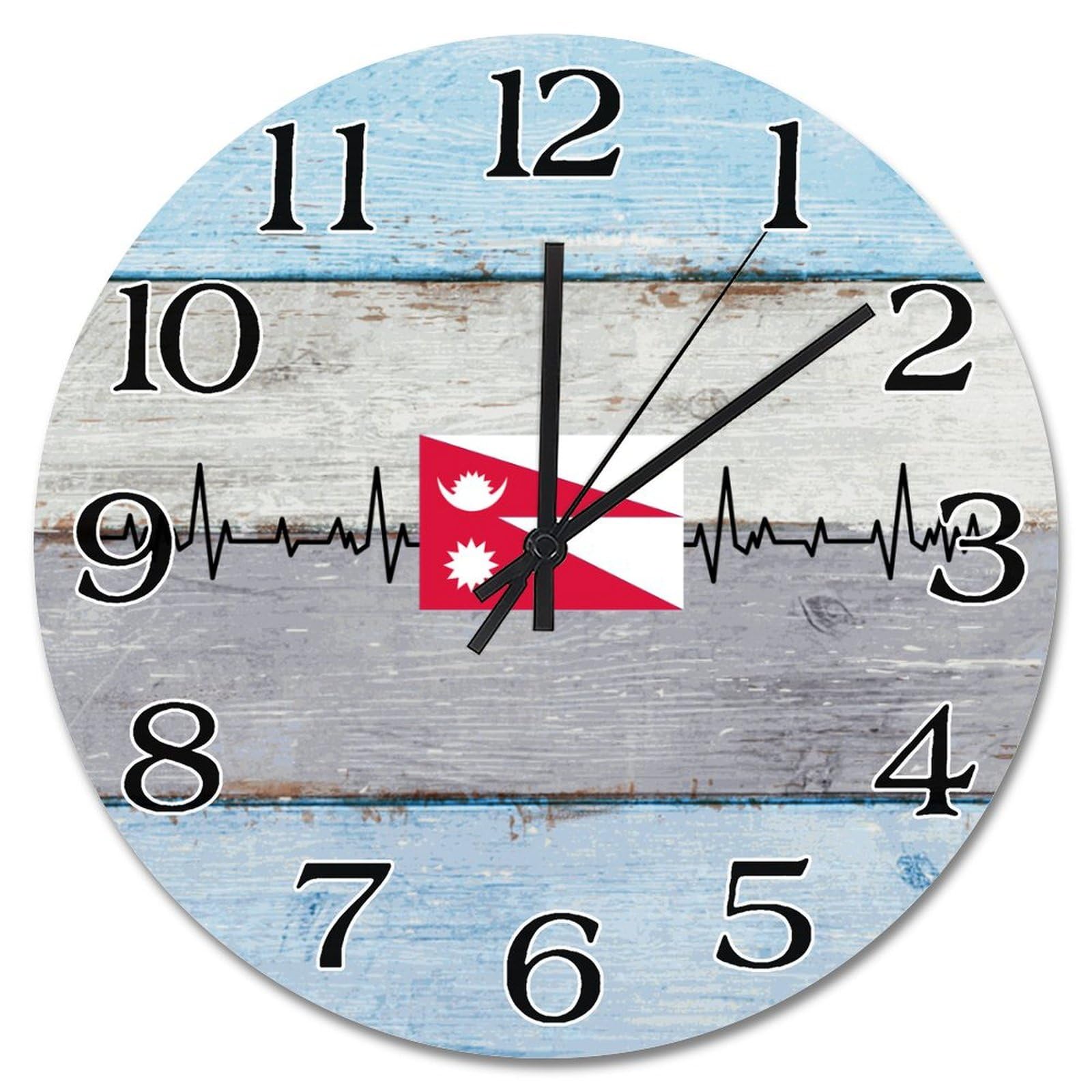 Horloge murale drapeau Népal cadeau décoration maison bureau