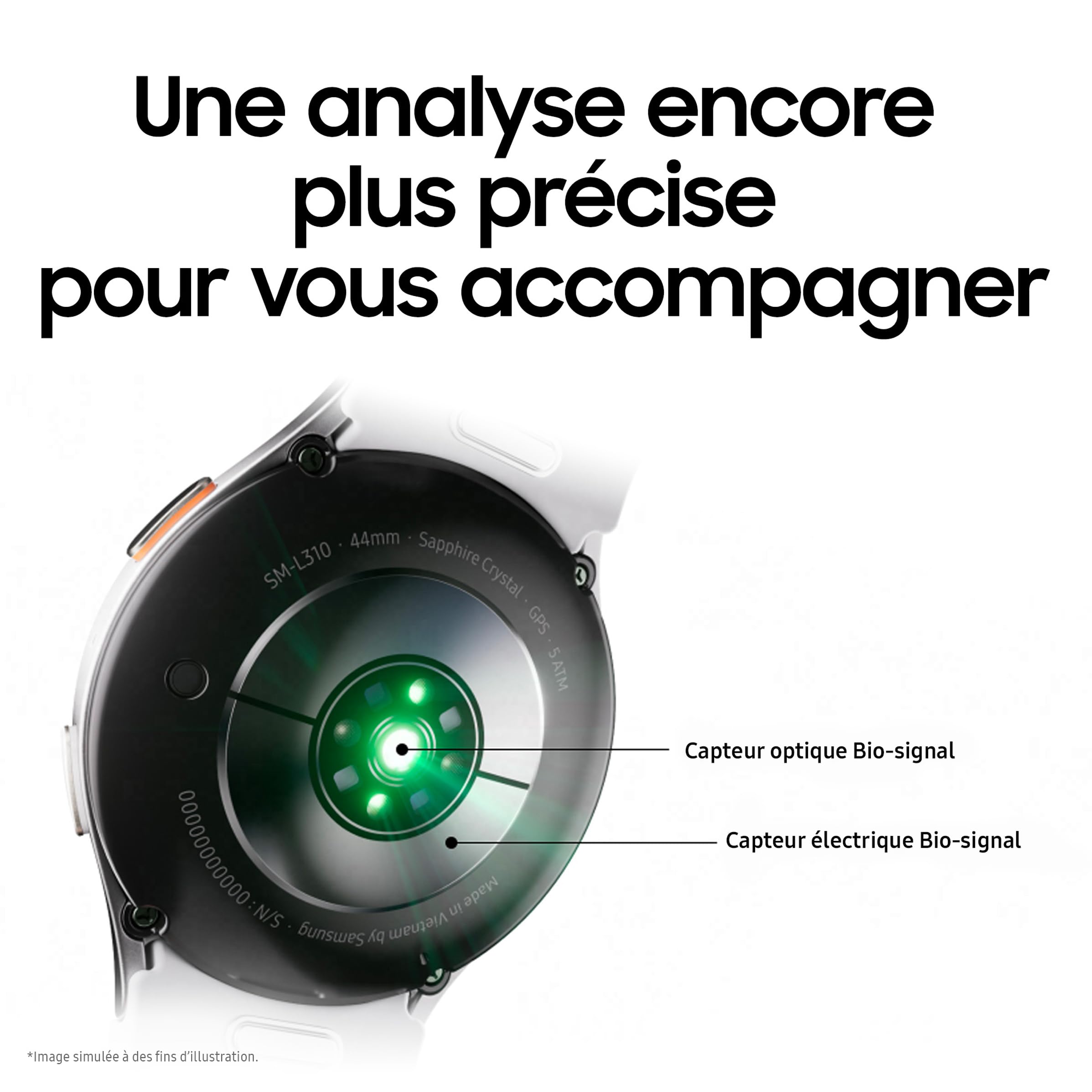 Samsung Galaxy Watch7, Montre Connectée, Suivi de Santé, Suivi de Sport, 44mm, Bluetooth, Vert, Galaxy AI, Chargeur secteur inclus (Version FR) [Exclusivité Amazon]