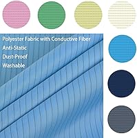 Vista 4 de Vestido de manga larga ESD con cremallera unisex antiestático de laboratorio no elástico ajuste cómodo cuello de pie uniforme mediano blanco