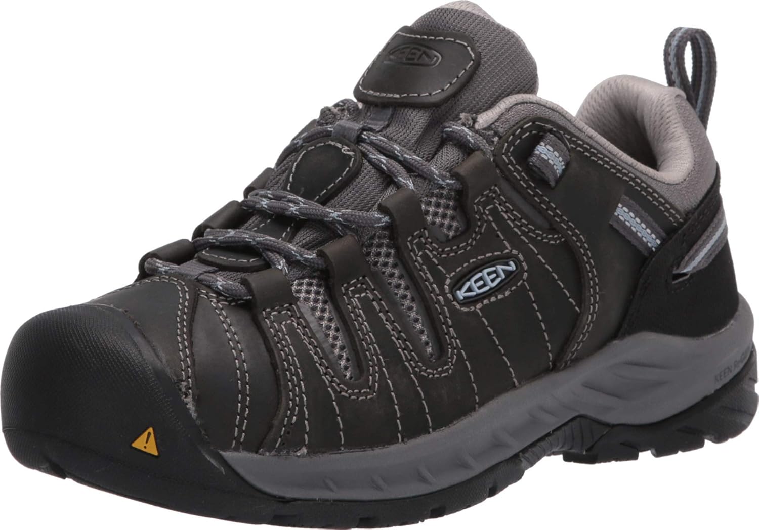 KEEN Utility Women's Flint 2 Low Height Leather Steel Toe Work Shoes, Magnet/Rose, 8 Wide US