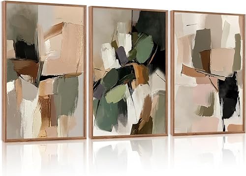 Miniatura 8 de CHDITB Juego de arte de pared de anillos de árbol de madera enmarcados, 16 x 24 pulgadas, lienzo blanco y negro, decoración de pared, impresiones