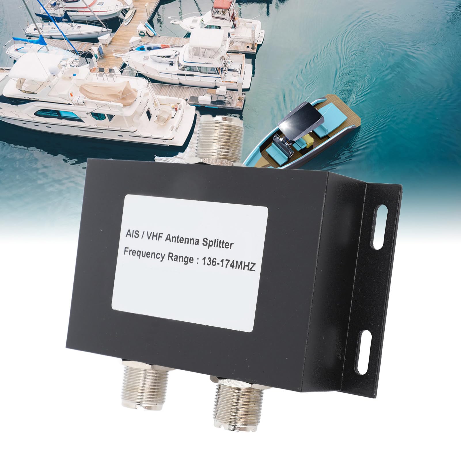 Antenna Splitter di 2 Vie 136 a 174 MHz 100 W VHF AIS Splitter Antenna Divisore per Nave Marino VHF Comunicazione Nei Transponder Migliorata e AIS a