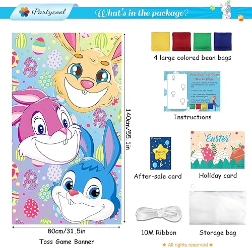 Miniatura 2 de Juegos de Pascua, juegos de lanzamiento de bolsas de frijoles de Pascua, juegos de Pascua al aire libre, recuerdos de fiesta de Pascua para niños,