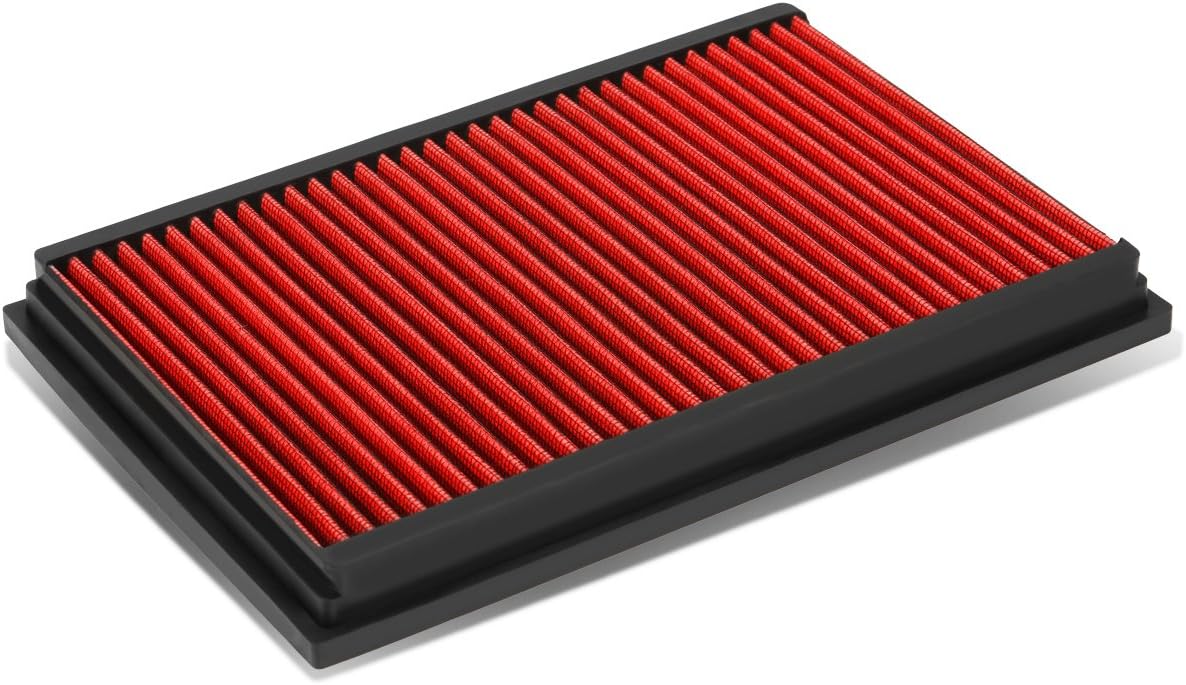 Auto Dynasty High Flow Engine Air Panel Filter Drop-in Reusable & Washable Compatible with Lincoln Town Car Mercury Grand Marquis 1992-2011 CA5056 (Red)