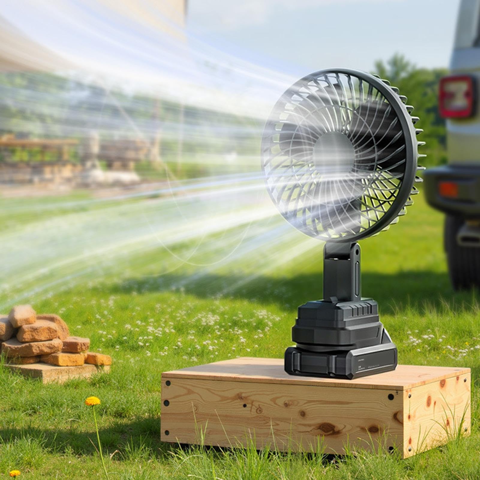 Generico Ventilatore Da Campeggio Ventilatore Portatile A Batteria | Senza Fili Per Golf Spiaggia Barche Tenda Casa Viaggi Pesca Attività All'aperto
