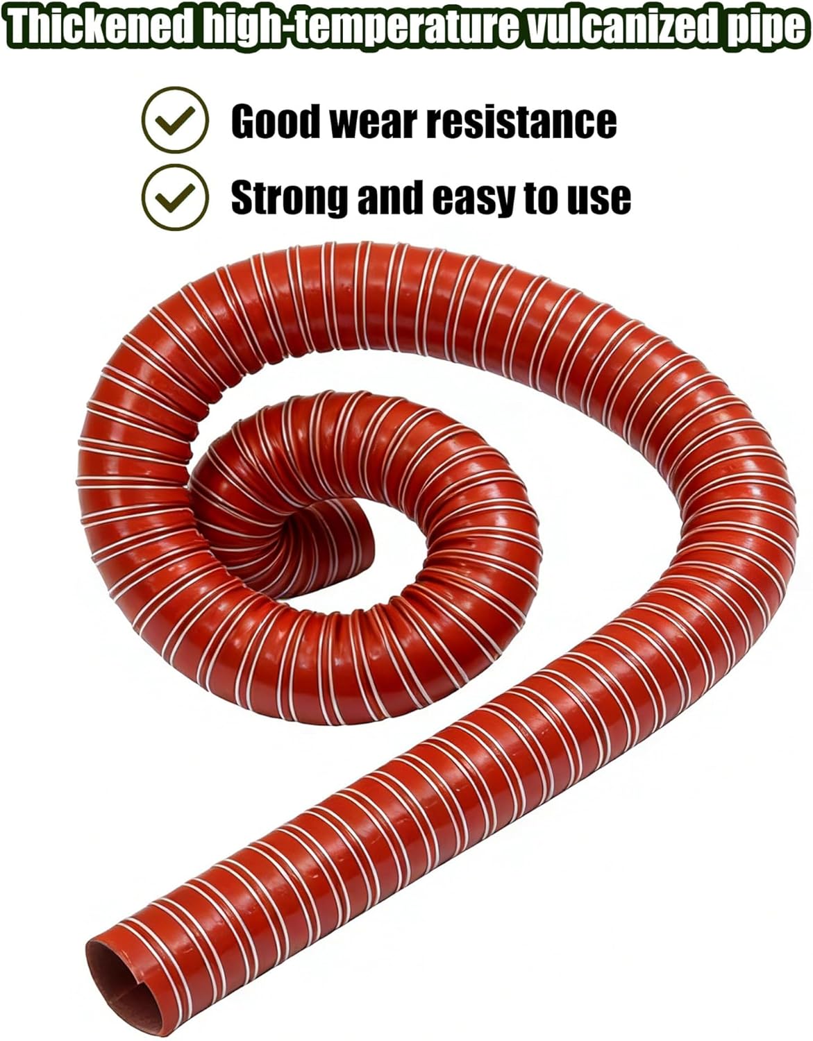 High-Temperature Silicone Ducting Hose – Flexible, Fire Retardant, Steel Wire Reinforced, Heat Resistant Ventilation Pipe for Industrial(1.50in/3.8cm,39.37in)
