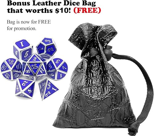 Miniatura 7 de Haxtec - Juego de dados metálicos para Calabozos y Dragones (DND, D&D), 7 unidades con dados de 20, 12, 10, 8, 6 y 4 para juegos de rol de mesa