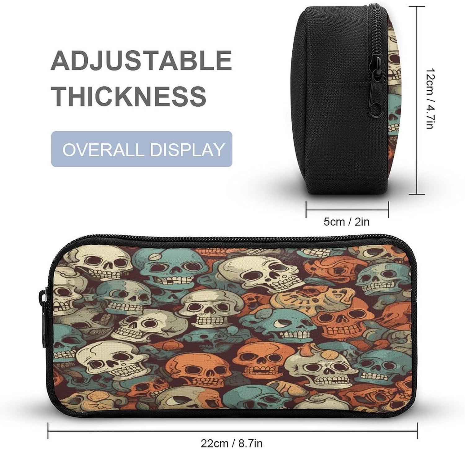 Skulls Makeup Bag Toiletry Bag Cosmetic Bag image 2