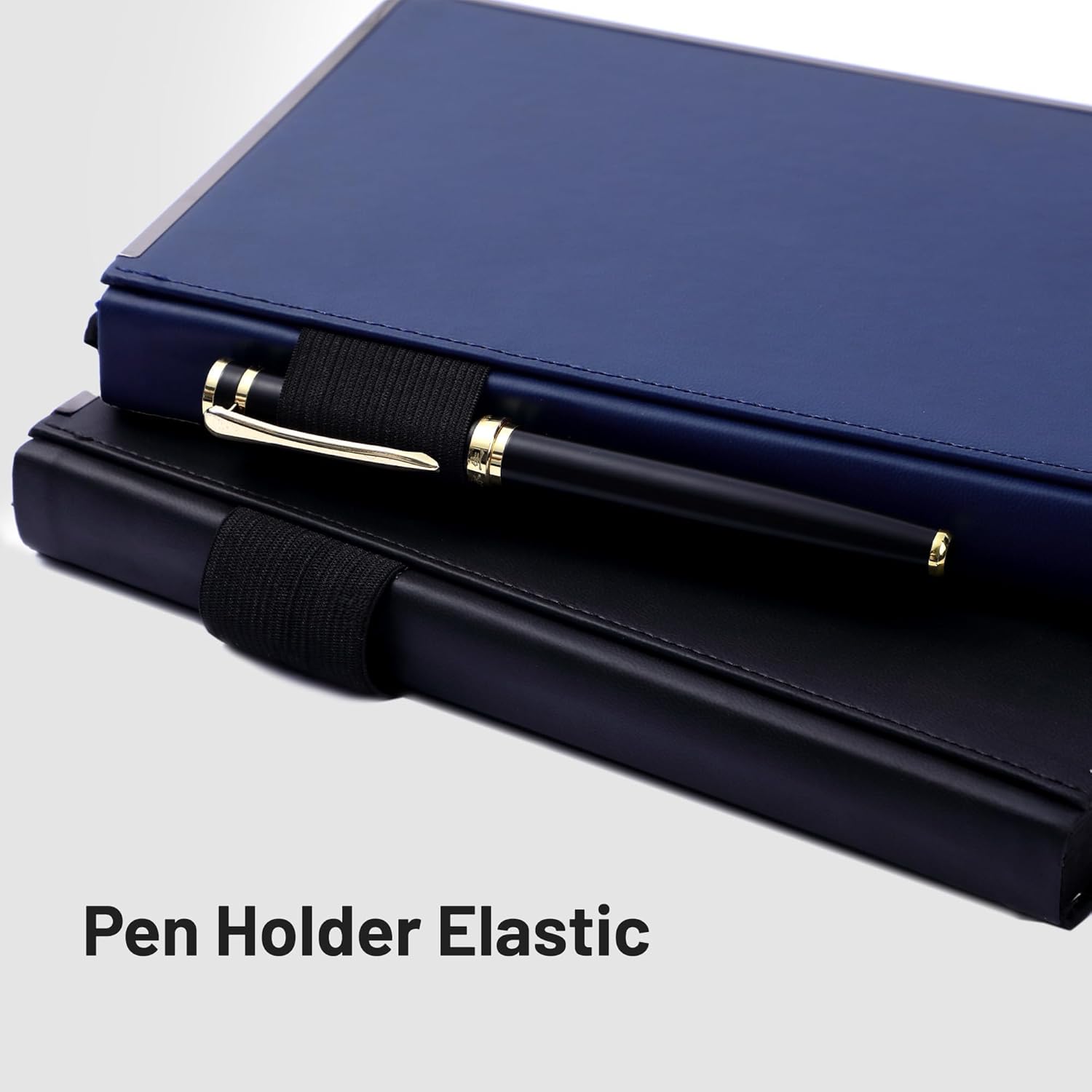 Lined Journal Notebook, Leather Hardcover Notebook, 288 Pages, 100 GSM Thick Paper with Pen Loop Journal Notebook for Women Men, for Writing, Office, School, and Business, 6'' X 8'', Blue