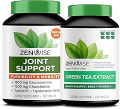 Zenwise Energy & Mobility Boost Bundle - Joint Support + Green Tea Extract – Features MSM Glucosamine & Chondroitin for Extra Strength Relief – Plus Vitamin C – Immune & Metabolism Booster