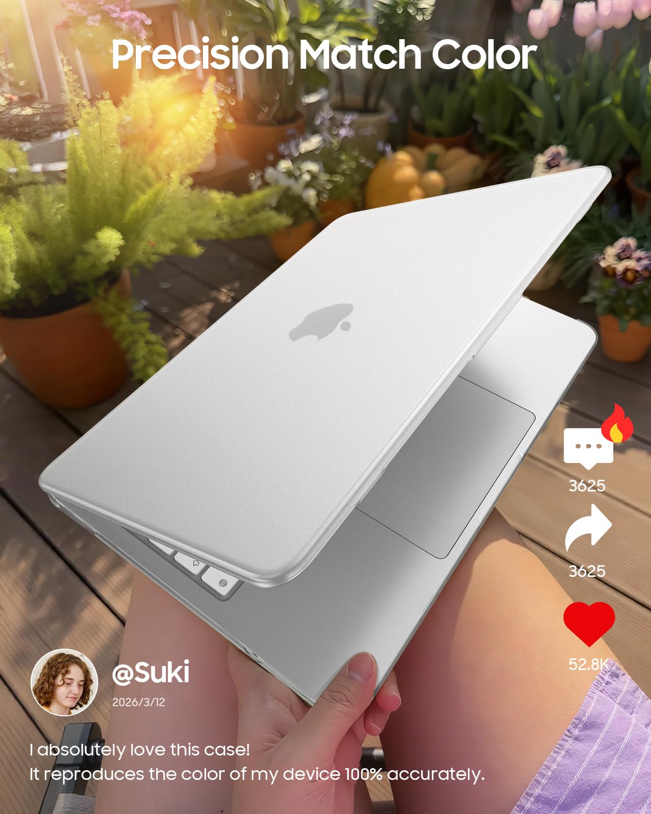 Fintie Etui kompatybilne z MacBook Neo 13 cali A3404 A18 Pro Chip, [100% odpowiada oficjalnemu kolorowi] Premium ultracienkie, matowe, twarde etui, przezroczyste