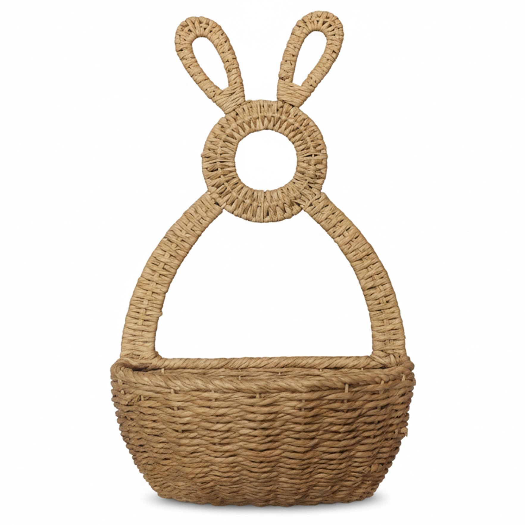 Panier en osier suspendu pour porte d'entree et deco de jardin