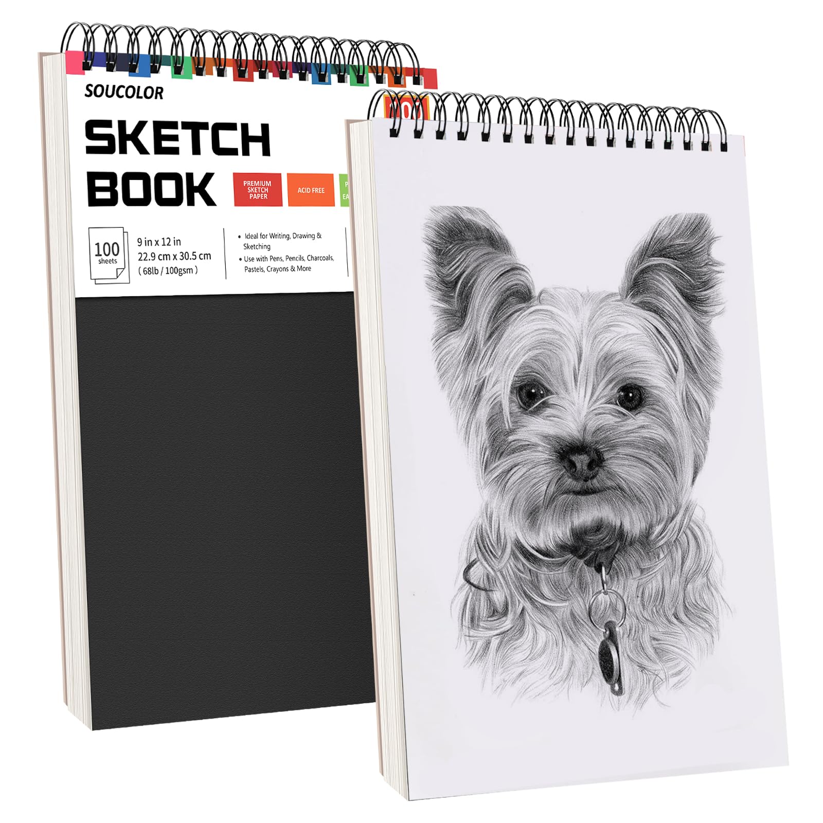 A4 Sketchbook - 80 Pages (40 Sheets) 180gsm Acid-Free Paper, Wire-O Bound With Kraft Cloth Cover - View #12