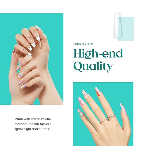 Miniatura 9 de Beetles Gel Polish Juego de delineadores de uñas y kit de uñas de gel, juego de extensión de uñas fácil con 500 puntas de uñas de gel suave, forma