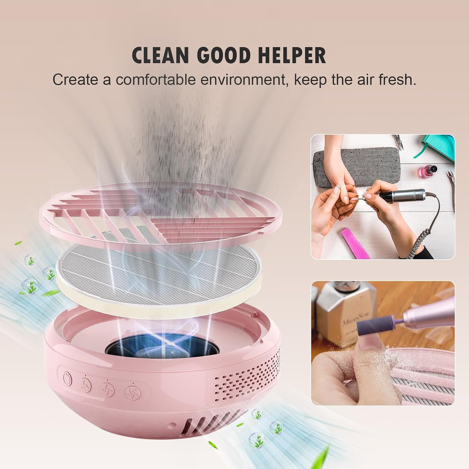 4 Pack Replacement Filters Compatible with MelodySusie HPro/SProR Nail Dust Collector, Home or Nail Salons Use Reusable Refill Filters for Nail Dust Vacuum Machine