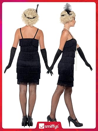 Smiffys mens Flapper Costume, Black