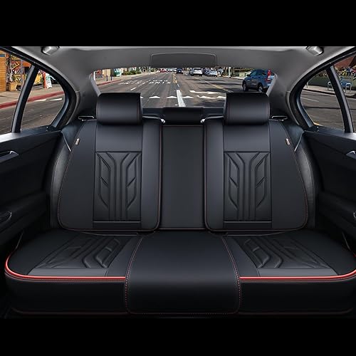 Miniatura 5 de Coverado Fundas de asiento, juego completo de fundas de asiento de automóvil, fundas de asiento de cuero para automóviles, fundas de asiento de