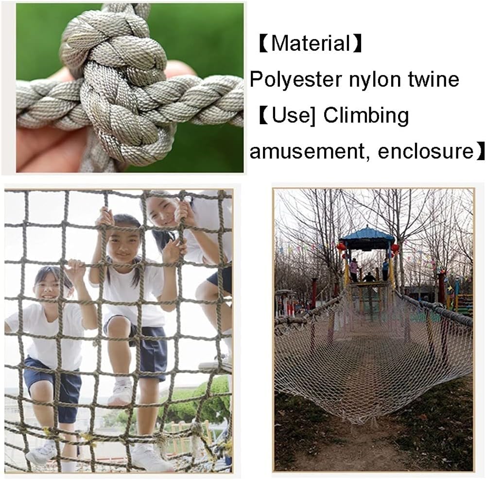 Playground Net Climbing Net Nylon Rope Ladder Safety Nets Cargo Rope Indoor Outdoor Climbing Rope Net for Treehouse Protection Wall Balcony Banister Protection(1X7m/3.3X22.97ft)