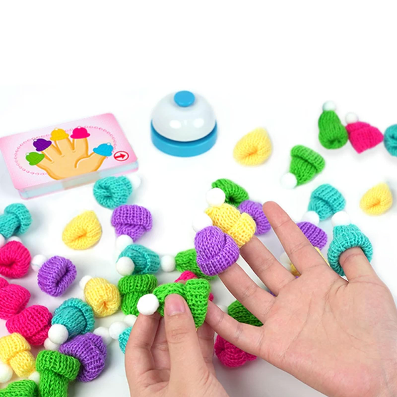 ttnmrc Montessori Thumb Hats Kids Matching Game | Color Sorting Focus Training Board Game | Parent-Child Educational Toy