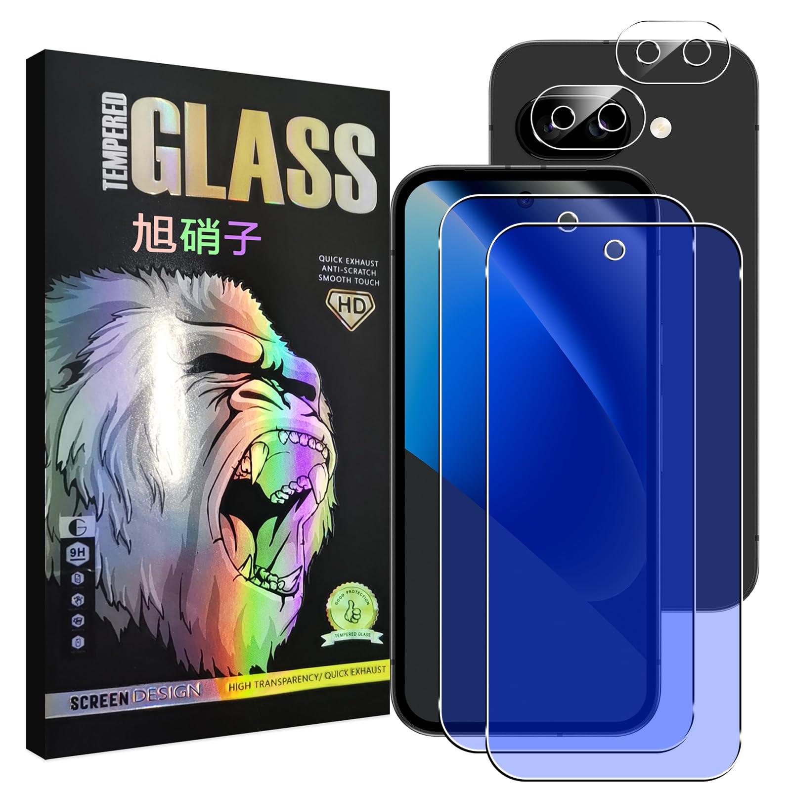 対応 Google Pixel 10A フイルム ブルーライトカット【2+2枚セット -国産AGC旭硝子素材 】 pixel10a ガラスフイルム（２枚入り）+ レンズフィルム （２枚入り） ピクセル10a 液晶 保護フィルム pixel 10a 強化ガラス 目の疲れ軽減 【 日本AGC旭硝子素材採用 硬度9H 耐衝撃 飛散防止 超薄 厚さ0.26mm 気泡ゼロ 3D Touch対応 高感度 撥油性 指紋防止 超耐久 ラウンドエッジ加工 】 TZ-PI10LG4
