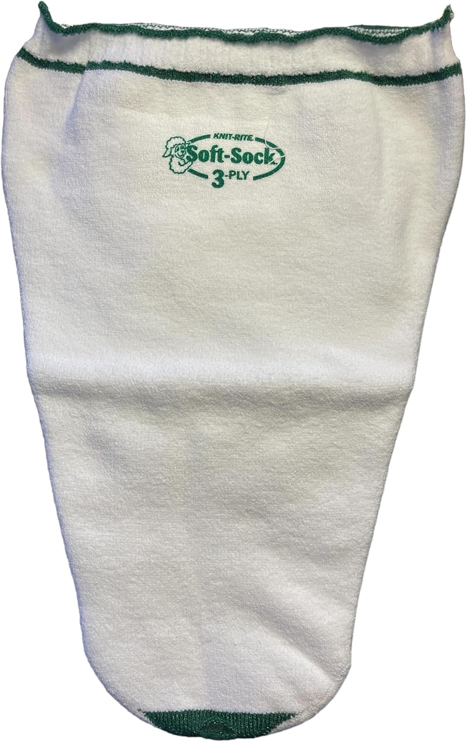 Generic Knit Rite Non-Roll Prosthetic Sock 3-Ply with Hole Wide Short 1SP3SWSH, White