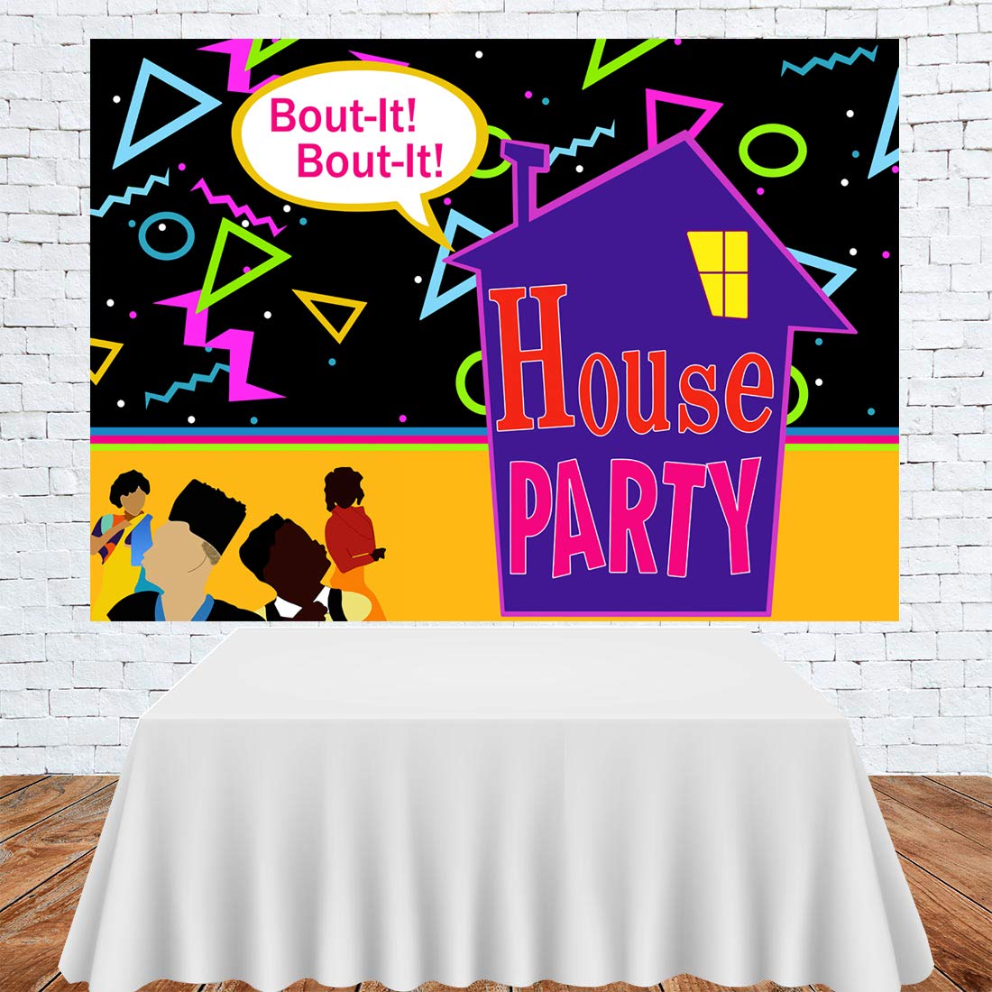 Fondo de Fotos para Fiesta de Familia de los años 90 con diseño de casa de Rebote, Fondo de Fiesta de cumpleaños, decoración, decoración de Fiesta, Accesorios para Cabina de Fotos