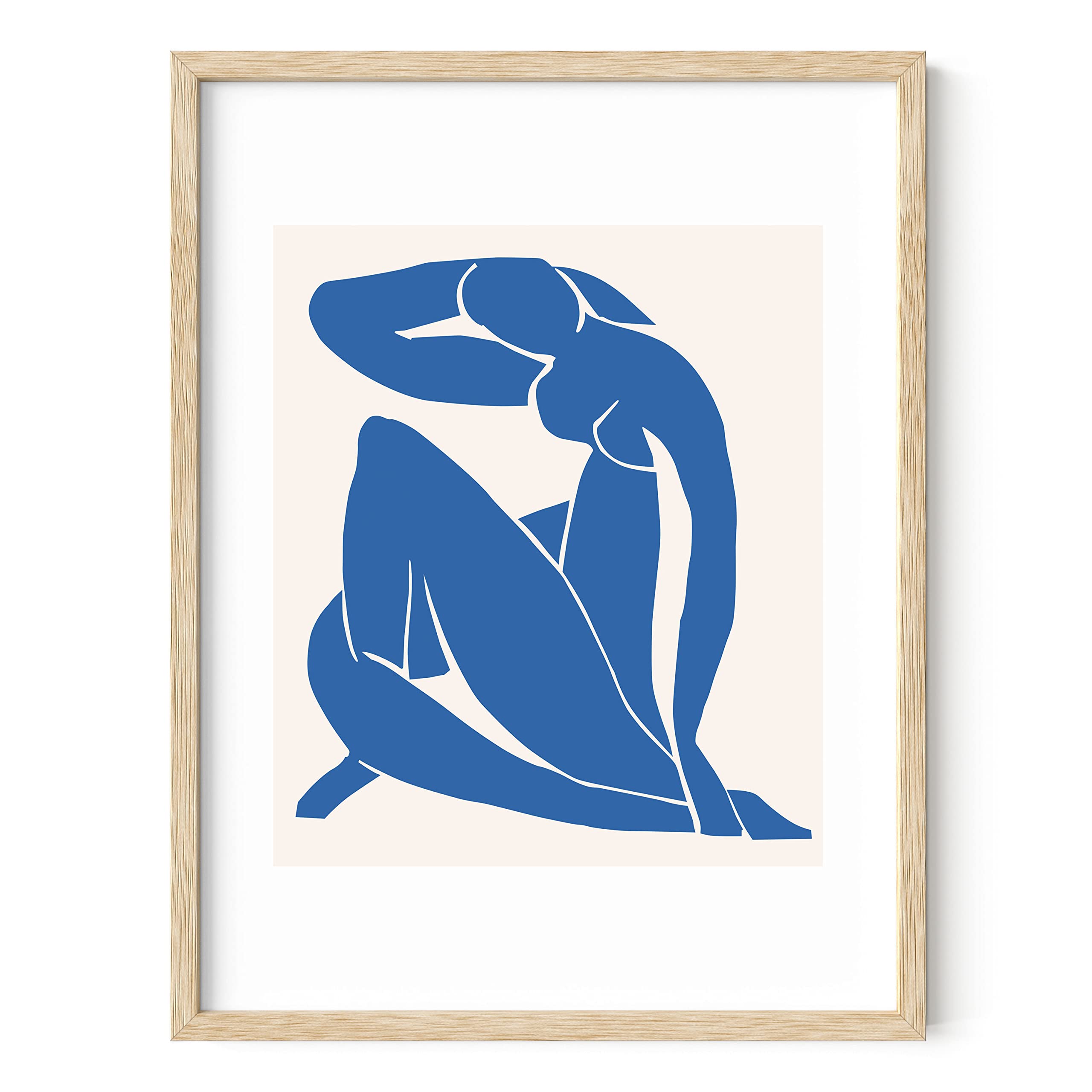 Haus And Hues Women's Blue Nude Matisse Print And Art Exhibition Poster - Henri Matisse Prints And Posters | Matisse Posters For Exhibition Walls Matisse Blue Poster And Nude Art Matisse Framed Beige - 12X16