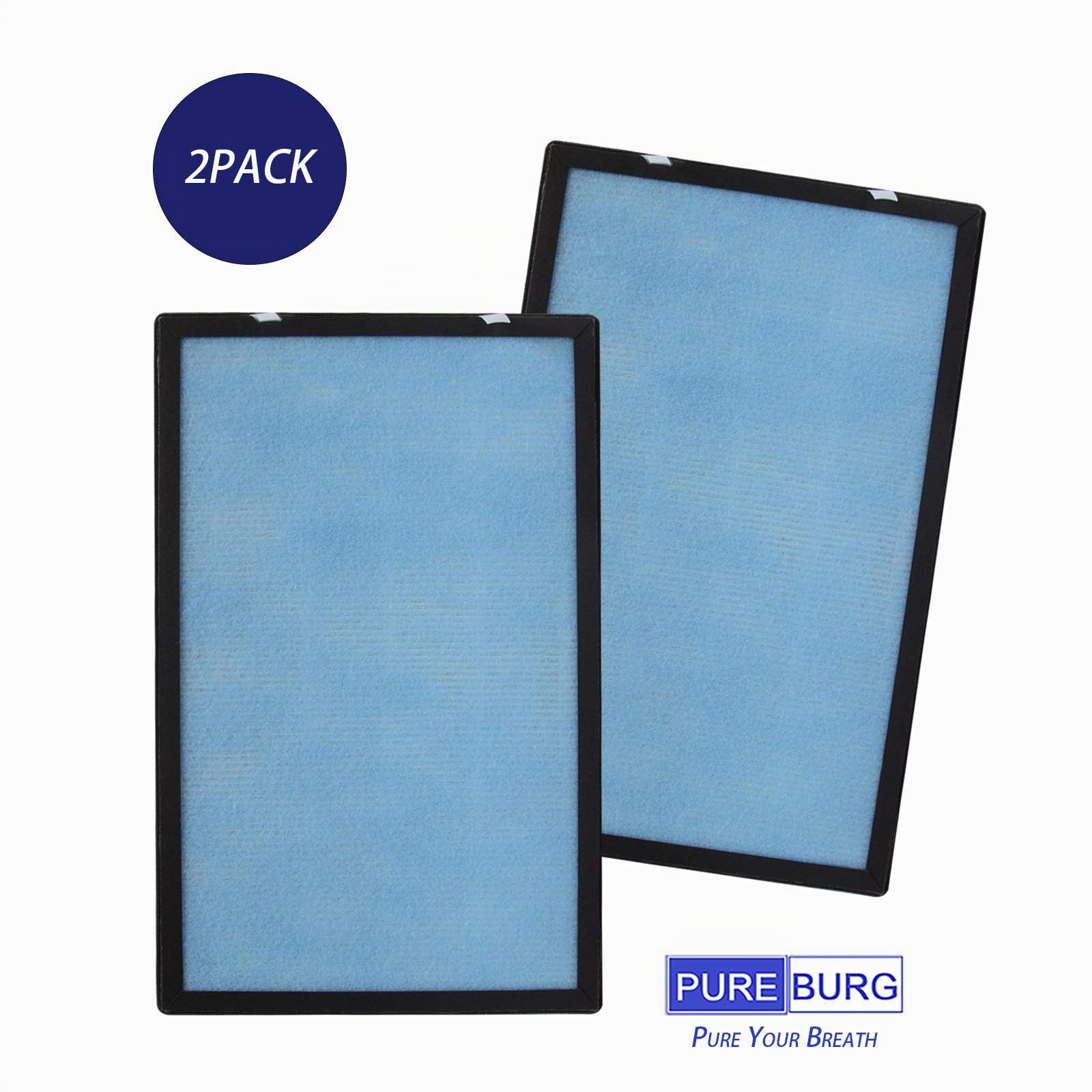 PUREBURG - Filtro de repuesto compatible con el purificador de aire Pro Breeze PB-P01, filtro PB-P01F, paquete de 2 unidades, H13 True HEPA con carbón activado, sistema de filtración de 4 etapas para
