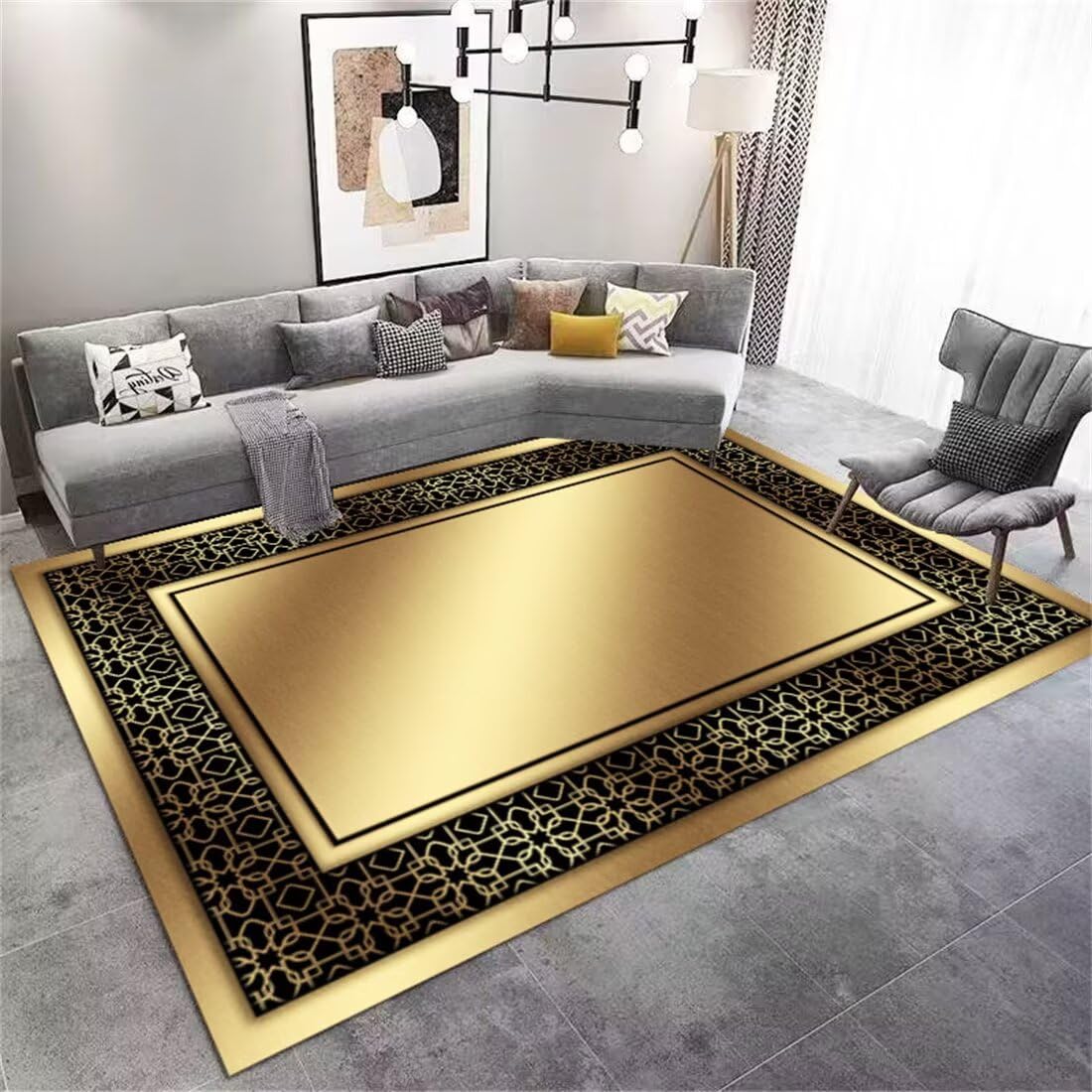Tapis de salon doux 130x190cm parfait pour valoriser une salle à manger moderne