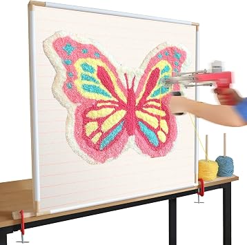 Kerty 39.5" Tufting Frame, Wooden Tufting Frame for Rug Making, A Safer Tufting Cloth Stand Using Plastic U-Shaped Channels Instead of Nails