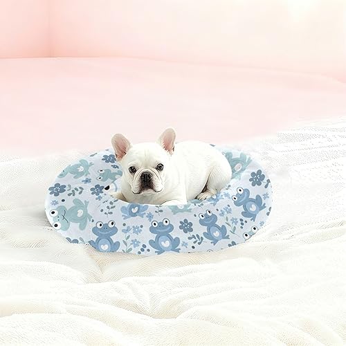 Miniatura 2 de Soft Colors Baby Blue Frog Donut Cuddler Pet Dog Beds fluffier Dog Cave Bed for Small Size Pets Sleeping cama elevada para Perros Grandes