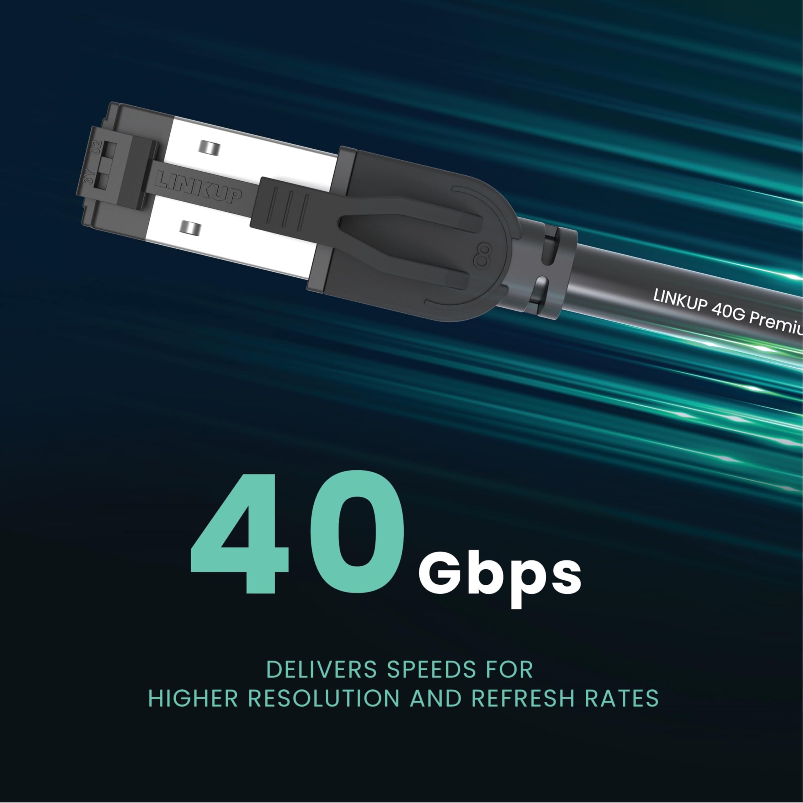LINKUP – [Certificado 40Gbps Cable de Conexión Ethernet Cat8 Doble Blindaje┃2000MHz (2GHz) Cat8.1┃Cables LAN Prueba del Futuro Compatibles con Cat7A Cat7 Cat6A Redes 25G 10G 1G┃Negro┃15ft (4.5m)