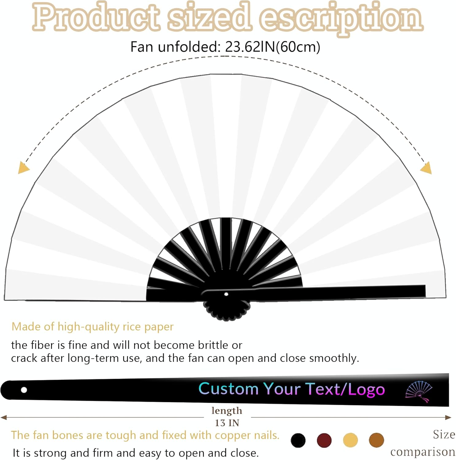 Personalized Line Dance Popping Fan Clap Fans for Line Dancing, Customized Folding Hand Fan with Photo/Text/Logo for Wedding Dance Parties, Church Events (10)