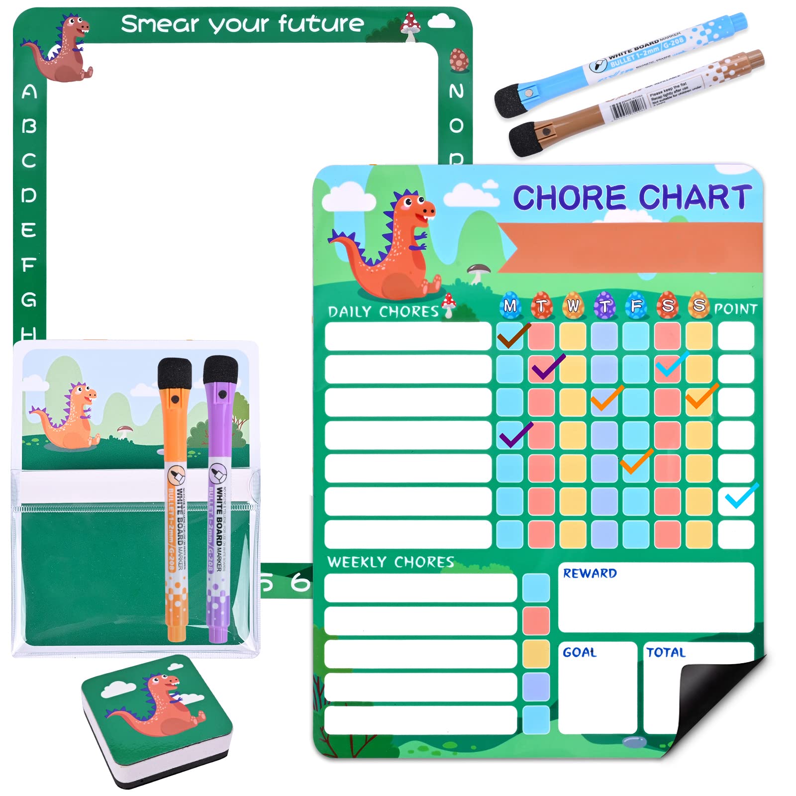 Buy Dinosaur Chore Chart of Kids with Kids Doodle Board