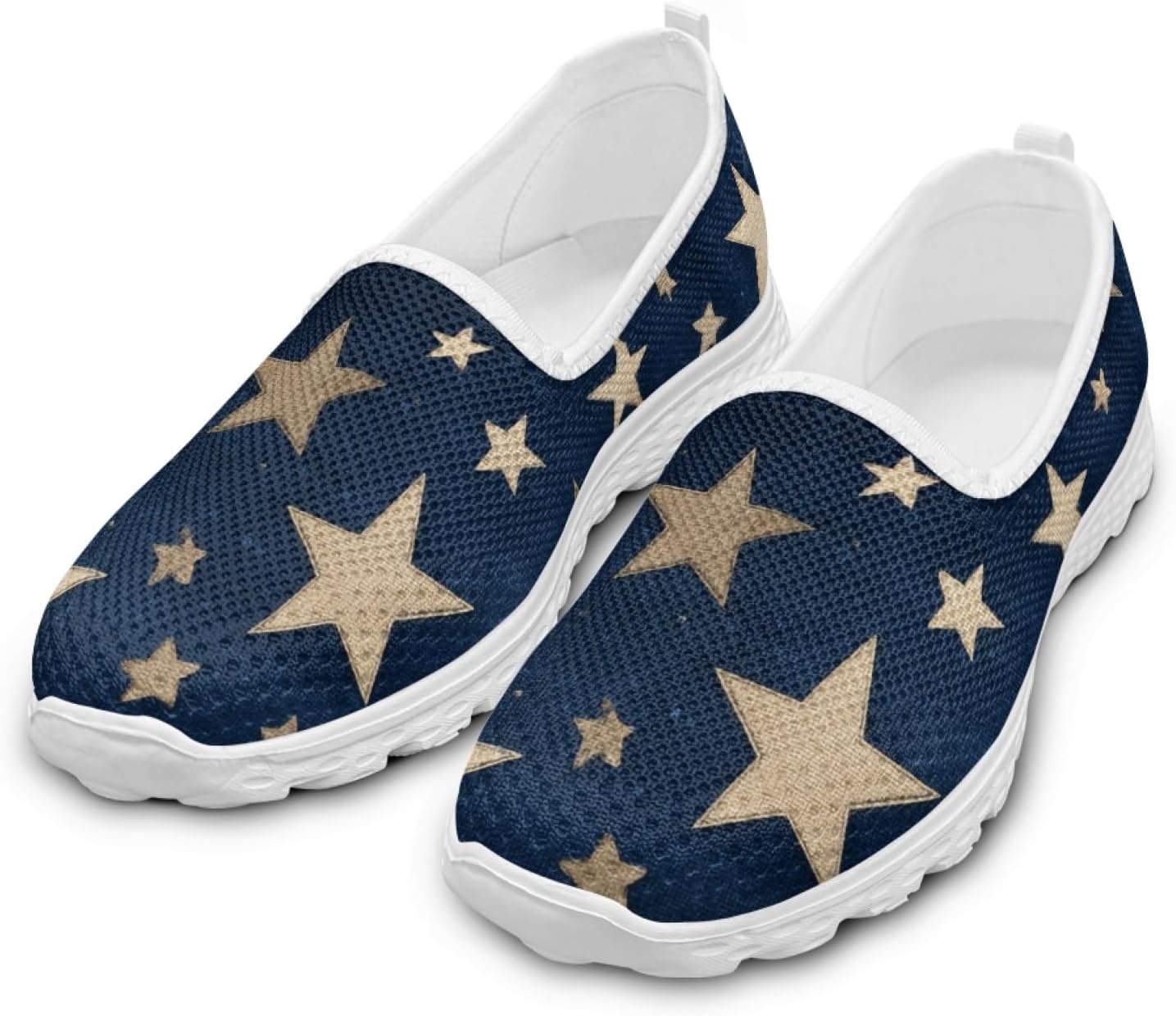 Star Round Toe Cute Shoes for Office Work Women Elegant Slip On Flat Lightweight Comfortable Walking Shoes Women Summer Casual Daily Wear Gifts for Wife Mom Sister