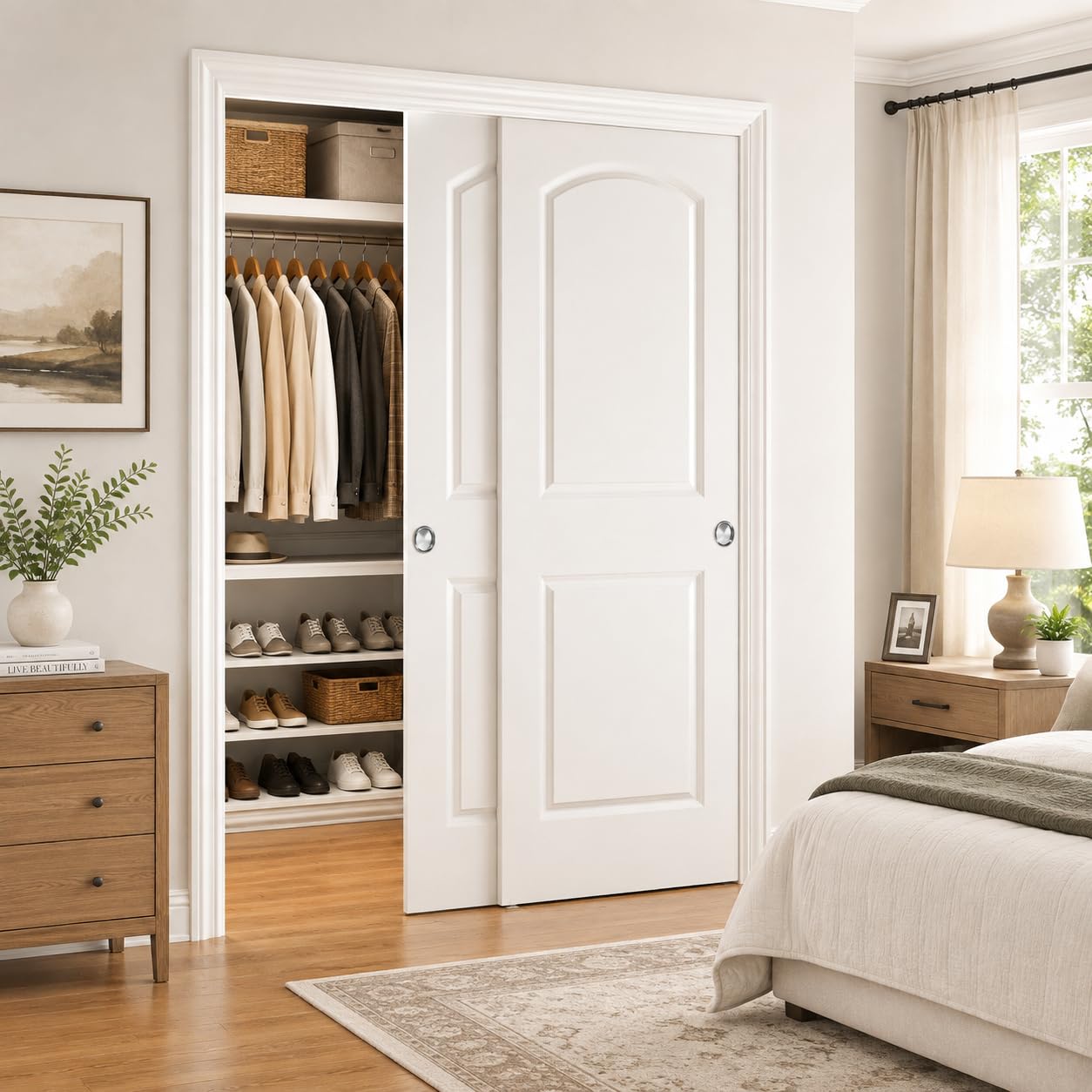 JUBEST 60x80 in Sliding Closet Door with Hardware Kits