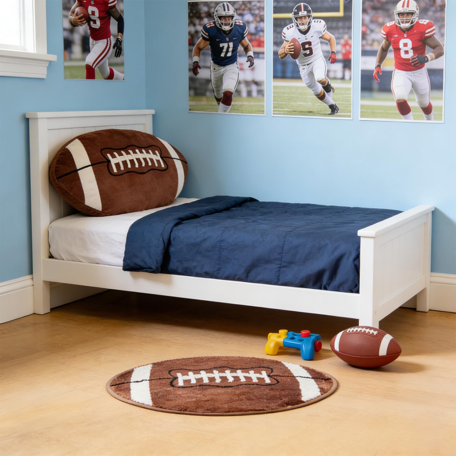 Football Rug 32" x 20" for Boys Room Cute Plush Sports Football Touchdown Mat for Kids Playroom Area Rug Bedroom Bathroom Decor Decorative Floor Door Mat Carpet