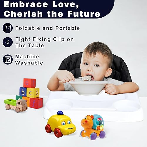 Miniatura 2 de Silla alta portátil con gancho con bandeja para bebés y niños pequeños, de 6 a 36 meses, diseño plegable, se adapta a mesas de 0.8 a 3.5 pulgadas de