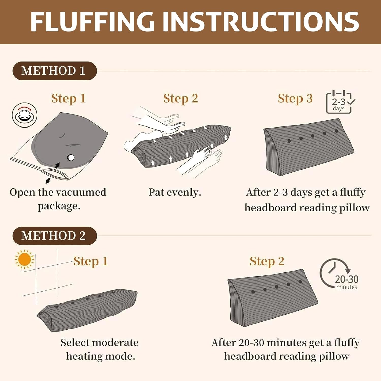 Headboard Pillow Queen Size, Triangle Wedge Pillow for Bed, Reading & Sitting Support, Backrest Cushion with Removable Cover, Comfortable Daybed Pillow for Bedroom, Dorm, or Sofa – Brown Linen Fabric