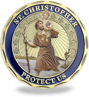 Patron Saint of Travelers Prayer Commemorative Coin St Christopher Challenge Coin for Travelers
