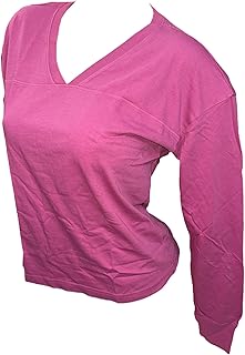 Pink Ace Cotton V-Neck Long Sleeve Tee Color Grape/Rube New