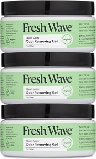 FreshWave Odor Removing Gel 7oz Pack of 3 | Natural Plant-Based Odor Eliminator for Home, Pets, Trash, Cooking Smells | Lasts 15-30 Days
