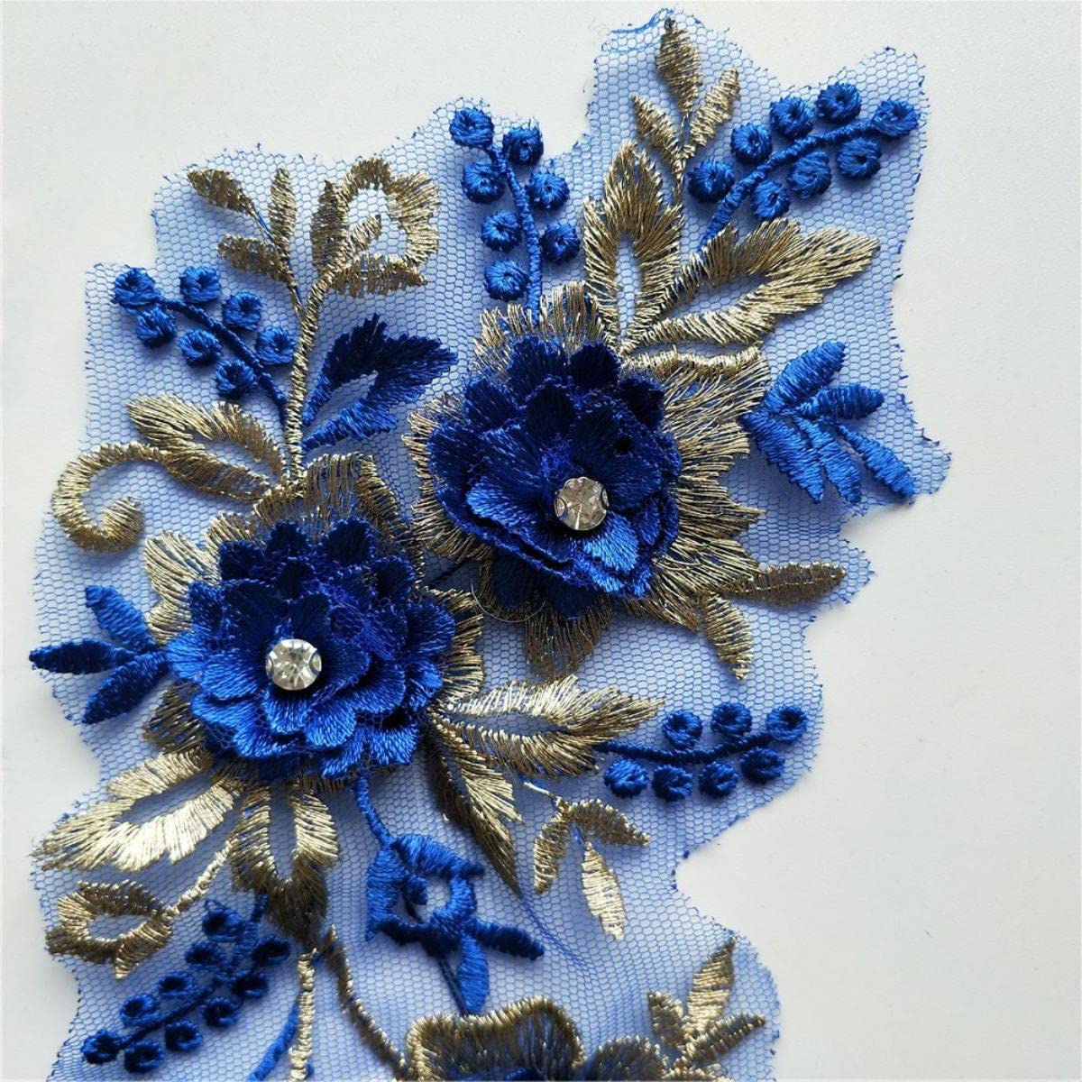 Nastro in pizzo con motivo floreale, larghezza 25 mm, per progetti di cucito, vestiti, abbellimento di vestiti, 13,7 m