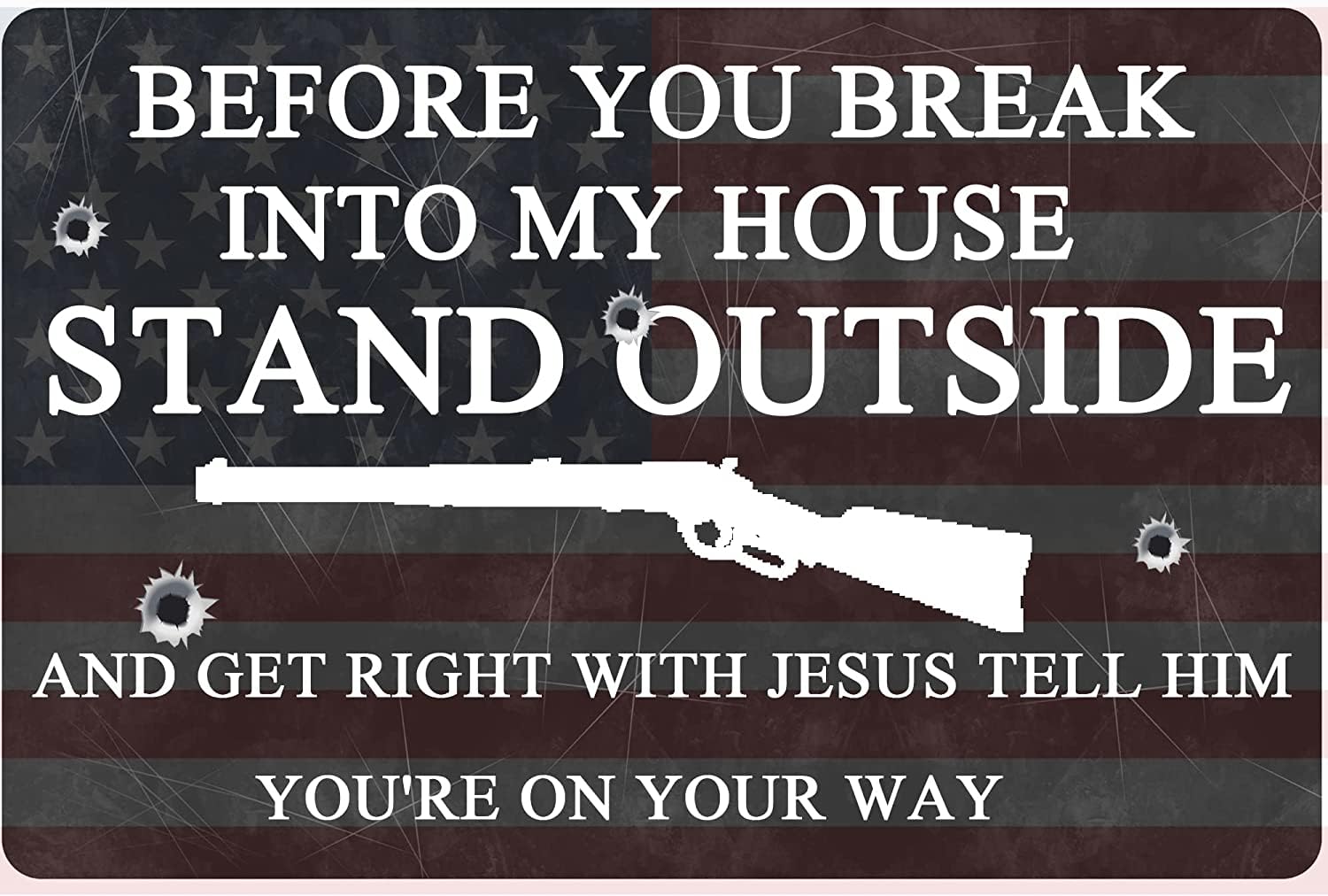 Kwqdozf Tin Sign-05 12X16inch Vintage Tin Metal Poster Sign Before You Break Into My House Stan