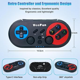 VooFun Switch Controller PC Controller Bluetooth Wireless Controller für Switch/Lite/OLED Windows PC PS3 mit 6 Achsen Gyro Sensor Dual Vibration Turbo Funktion Wake-up Switch Console