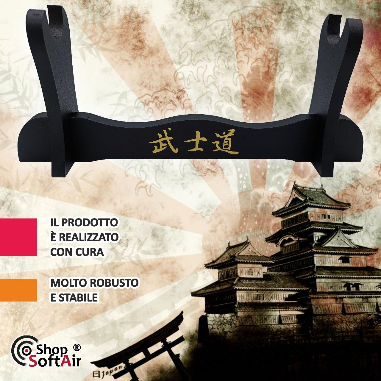 Supporto Piedistallo Espositore in Legno Katana 1 Posto Tavolo