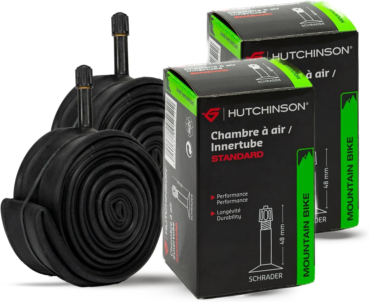 Hutchinson - Lot de 2 Chambre À Air - VTT - Standard - Résistance Et Anti-Crevaison - Valve Presta ou Schräder - Épaisse