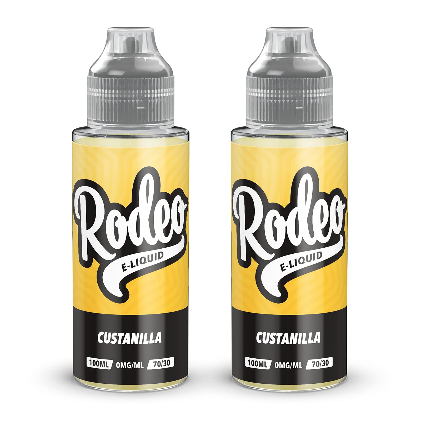 RODEOVape Liquid 2 x 100ml Custanilla Vape Juice E Liquid 70/30 Ecig Juice Cigarette Liquid Sub Ohm Juice Flavoured E Juice E Cigarette E-Liquid Nicotine Free Vape Short Fill