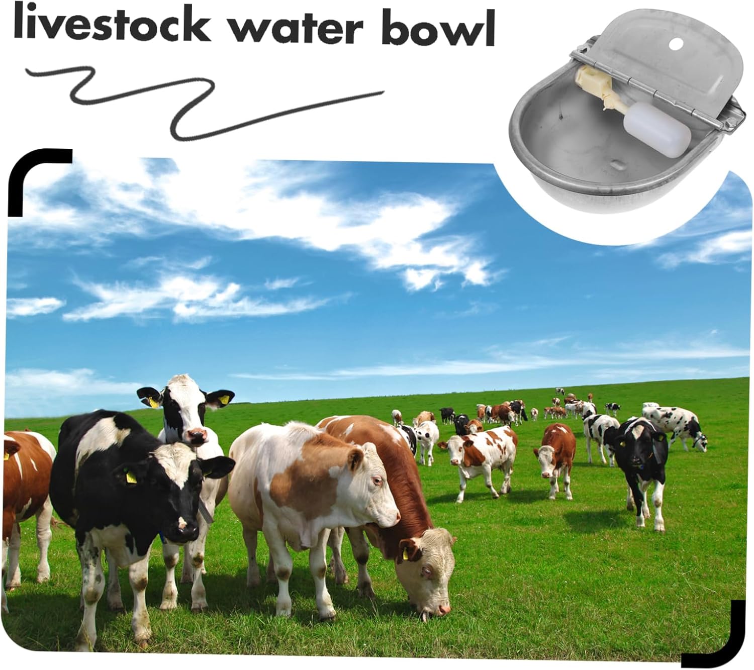 Automatic Waterer Bowl for Livestock Durable Stainless Steel Water Trough with Float Valve Capacity Feeder for Cattle Sheep Pigs Dogs and Other Farm Animals